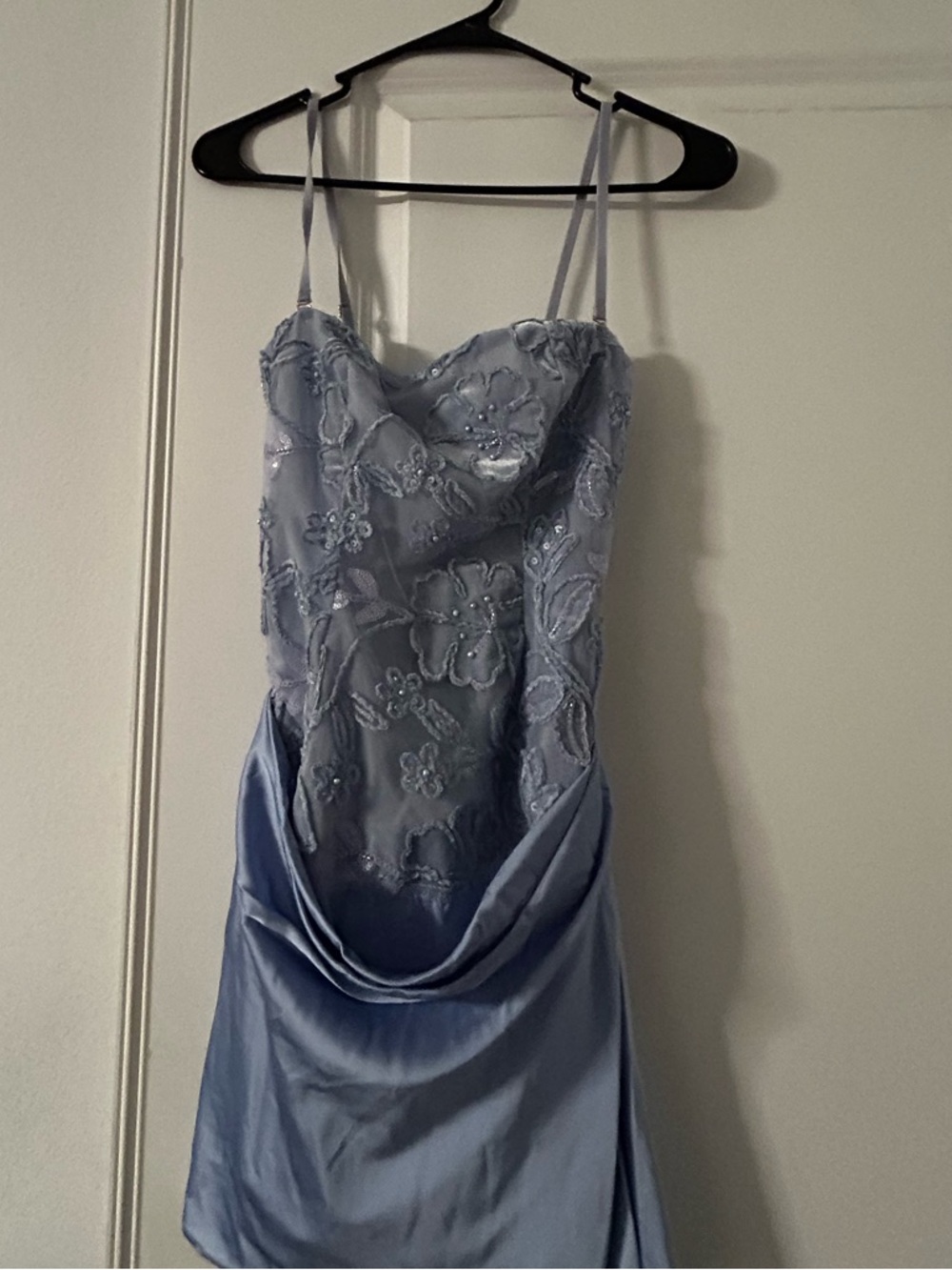 Lavender Blue Beaded Floral Slip Dress Oh Polly